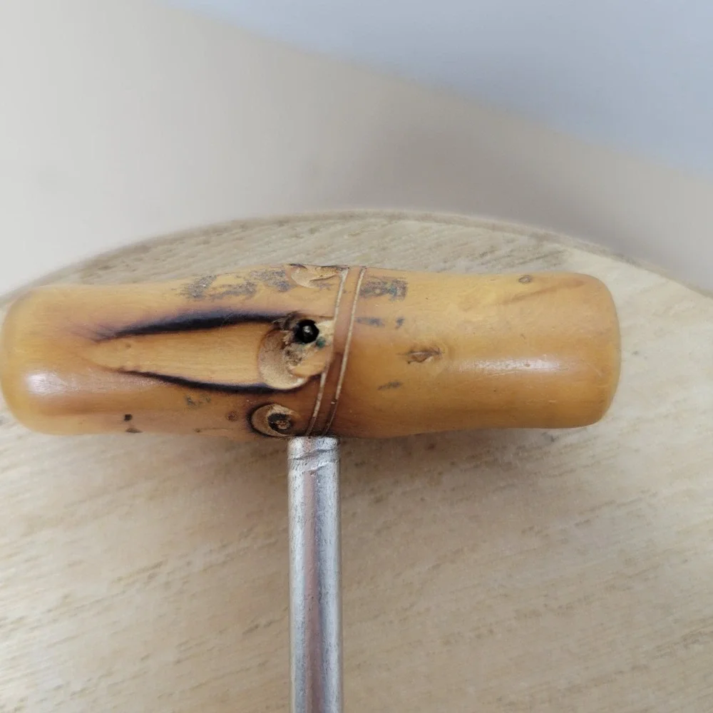 Vintage Bamboo Style Corkscrew Wine Opener Bar Tool Rustic Decor